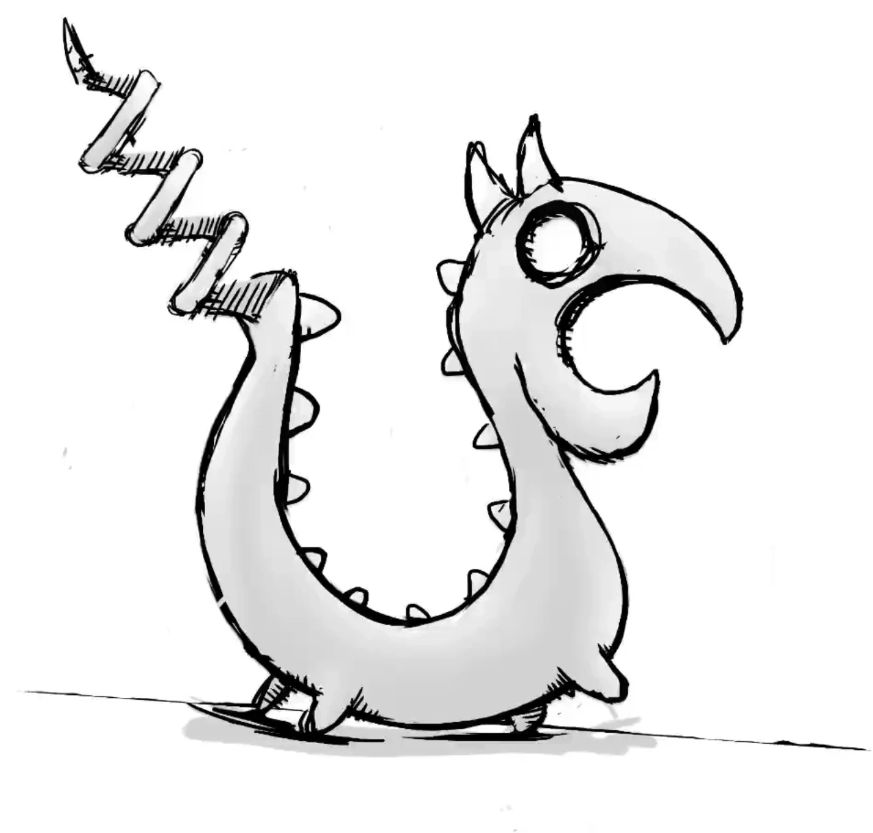 Dylan Sisson's original loose line drawing of the Dragon Opener.