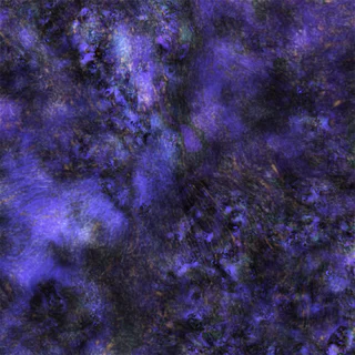 A dense indigo procedural field with luminous blue currents and dark layered textures.